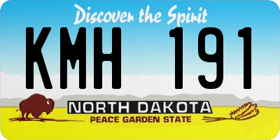 ND license plate KMH191