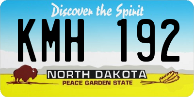 ND license plate KMH192