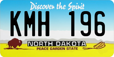 ND license plate KMH196