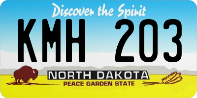 ND license plate KMH203