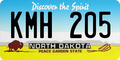 ND license plate KMH205