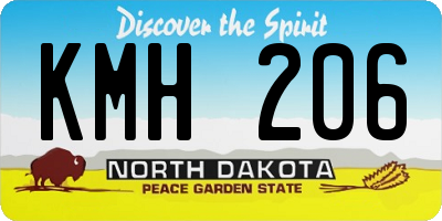 ND license plate KMH206