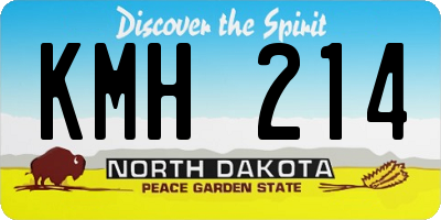 ND license plate KMH214