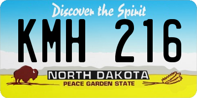 ND license plate KMH216