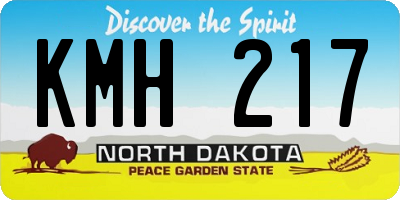 ND license plate KMH217