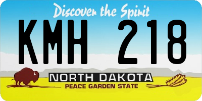 ND license plate KMH218