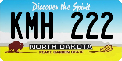 ND license plate KMH222