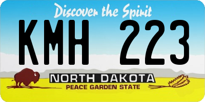 ND license plate KMH223