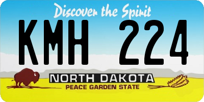 ND license plate KMH224