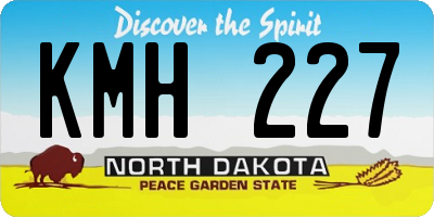ND license plate KMH227