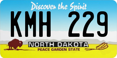 ND license plate KMH229