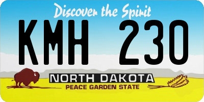 ND license plate KMH230