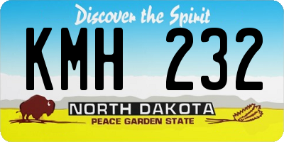 ND license plate KMH232