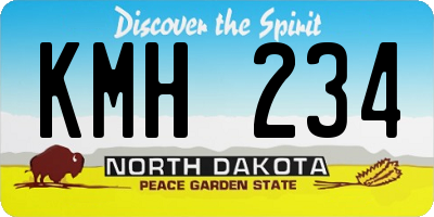 ND license plate KMH234