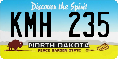 ND license plate KMH235