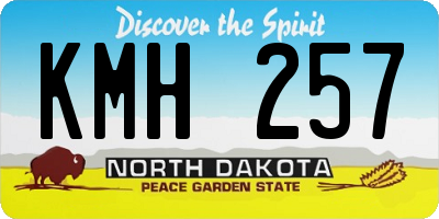 ND license plate KMH257