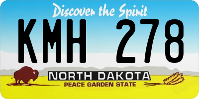 ND license plate KMH278