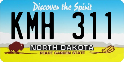 ND license plate KMH311