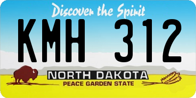 ND license plate KMH312