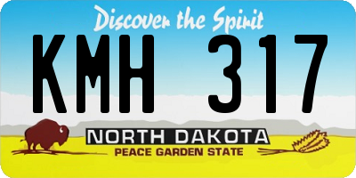 ND license plate KMH317
