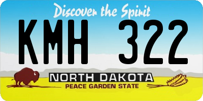 ND license plate KMH322