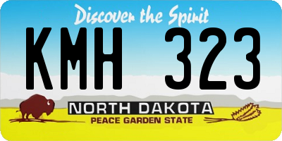 ND license plate KMH323