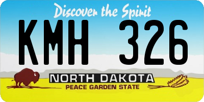 ND license plate KMH326