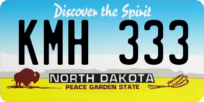 ND license plate KMH333