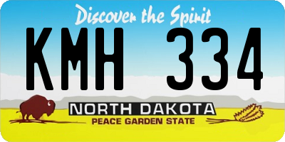 ND license plate KMH334