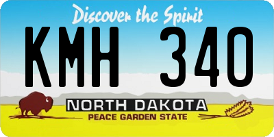 ND license plate KMH340