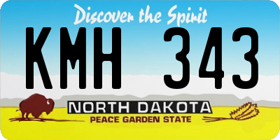 ND license plate KMH343