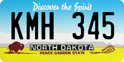 ND license plate KMH345