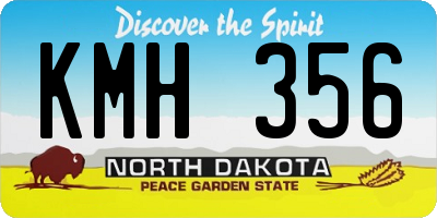 ND license plate KMH356