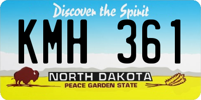 ND license plate KMH361