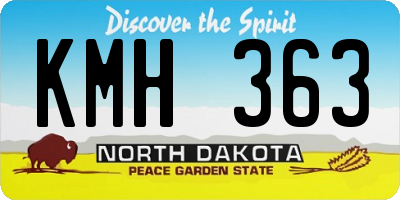 ND license plate KMH363