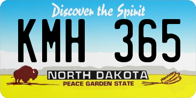 ND license plate KMH365