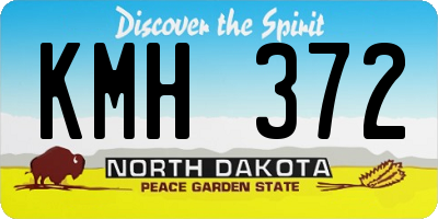 ND license plate KMH372