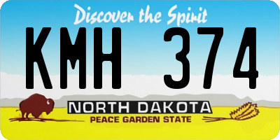 ND license plate KMH374