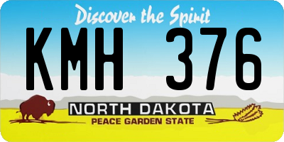 ND license plate KMH376
