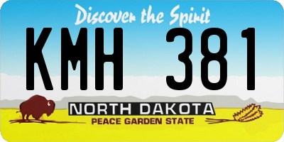 ND license plate KMH381