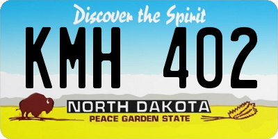 ND license plate KMH402
