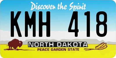 ND license plate KMH418