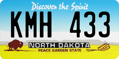 ND license plate KMH433