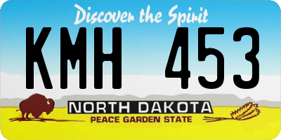 ND license plate KMH453