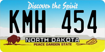 ND license plate KMH454