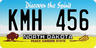 ND license plate KMH456