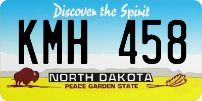 ND license plate KMH458