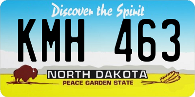 ND license plate KMH463