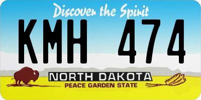 ND license plate KMH474