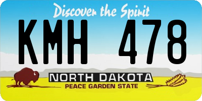 ND license plate KMH478